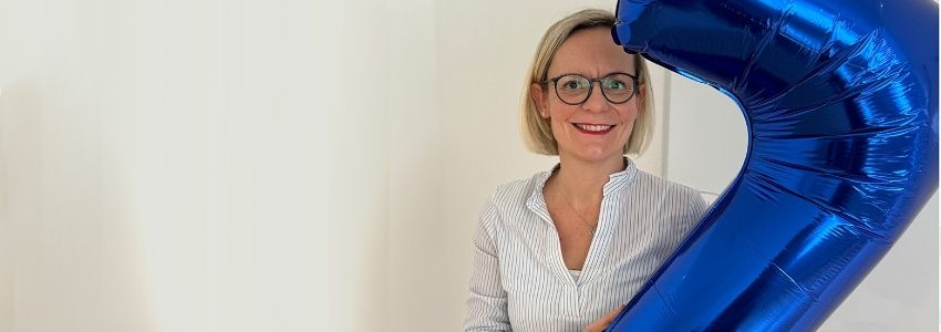 Sandra Dury mit Ballon